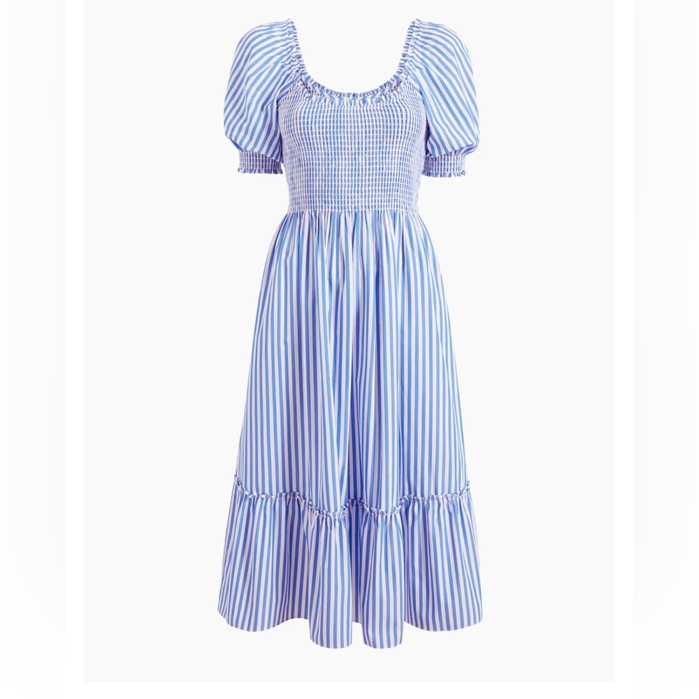 Hill house Home Louisa Blueberry Stripe Dress Size Medium New with Tags